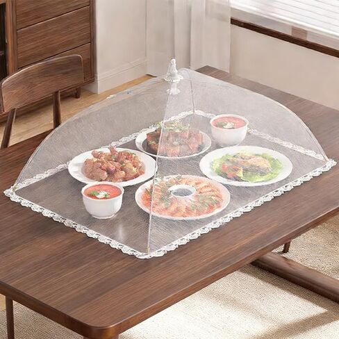 Japanese Simple Dish Cover Folding Food Cover Disassembled Dining Table Cover Transparent Insect-proof Cover (S-12.6inches) in Saudi Arabia