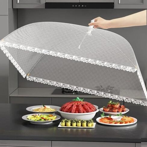 Japanese Simple Dish Cover Folding Food Cover Disassembled Dining Table Cover Transparent Insect-proof Cover (S-12.6inches) in Saudi Arabia