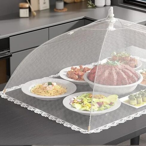 Japanese Simple Dish Cover Folding Food Cover Disassembled Dining Table Cover Transparent Insect-proof Cover (S-12.6inches) in Saudi Arabia