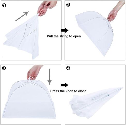 Japanese Simple Dish Cover Folding Food Cover Disassembled Dining Table Cover Transparent Insect-proof Cover (S-12.6inches) in Saudi Arabia