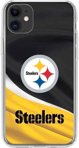 Skinit Clear Phone Case Compatible with iPhone 11 - Officially Licensed NFL Pittsburgh Steelers Design in Saudi Arabia