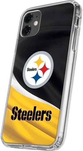 Skinit Clear Phone Case Compatible with iPhone 11 - Officially Licensed NFL Pittsburgh Steelers Design in Saudi Arabia
