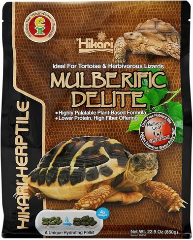 Hikari Mulberific Delite Tortoise Food & Iguana/Herbivorous Lizard Probiotic Pellets (650g) in Saudi Arabia