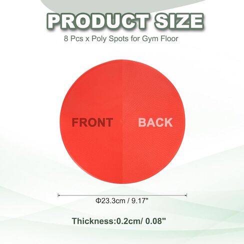Spot Markers for Agility Dot, Non-Slip Poly Spots Floor Dots Flat Field Soccer Training Equipment 9 in & 8 Pcs & Red -Fitting for (Gym/Sports/Training/PE Games/Dance) in Saudi Arabia