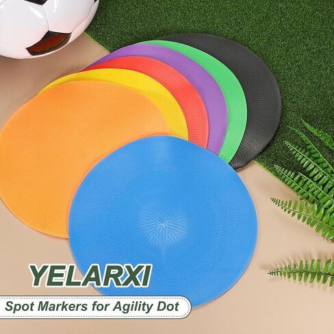 Spot Markers for Agility Dot, Non-Slip Poly Spots Floor Dots Flat Field Soccer Training Equipment 9 in & 8 Pcs & Red -Fitting for (Gym/Sports/Training/PE Games/Dance) in Saudi Arabia