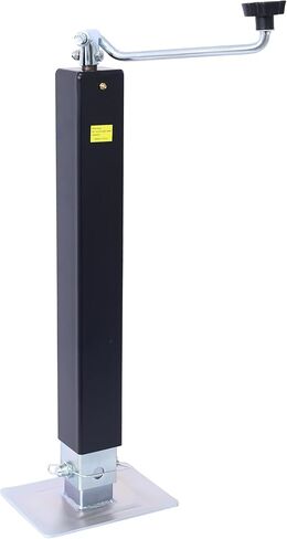 Gecheer 8000 lb Top-Wind Weld-On Square Tube Drop Leg Jack – 15 in Travel, Black Powder-Coated Outer Tube, Zinc-Plated Inner Tube, 21.5 to 50.5 in Lift Range in Kuwait