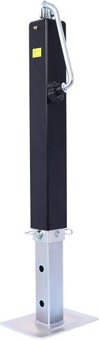 Gecheer 8000 lb Top-Wind Weld-On Square Tube Drop Leg Jack – 15 in Travel, Black Powder-Coated Outer Tube, Zinc-Plated Inner Tube, 21.5 to 50.5 in Lift Range in Kuwait