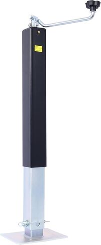 Gecheer 8000 lb Top-Wind Weld-On Square Tube Drop Leg Jack – 15 in Travel, Black Powder-Coated Outer Tube, Zinc-Plated Inner Tube, 21.5 to 50.5 in Lift Range in Kuwait