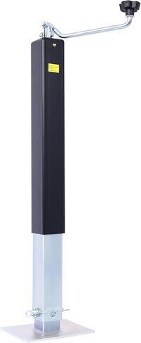 Gecheer 8000 lb Top-Wind Weld-On Square Tube Drop Leg Jack – 15 in Travel, Black Powder-Coated Outer Tube, Zinc-Plated Inner Tube, 21.5 to 50.5 in Lift Range in Kuwait