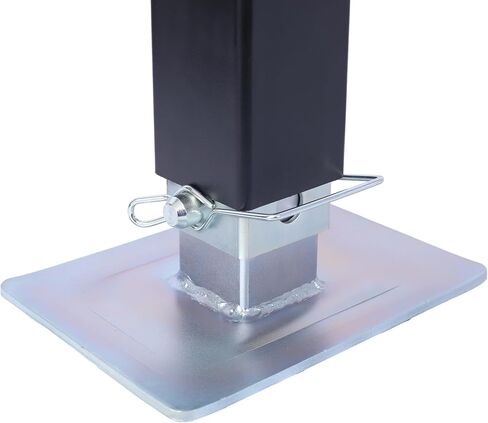 Gecheer 8000 lb Top-Wind Weld-On Square Tube Drop Leg Jack – 15 in Travel, Black Powder-Coated Outer Tube, Zinc-Plated Inner Tube, 21.5 to 50.5 in Lift Range in Kuwait