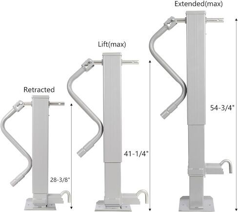 Weld on Trailer Jack, 12,000 Capacity, Sidewind Crank, No Mount Square Jack Tube,26 Inch Travel, Heavy-Duty Square Tube, in Kuwait
