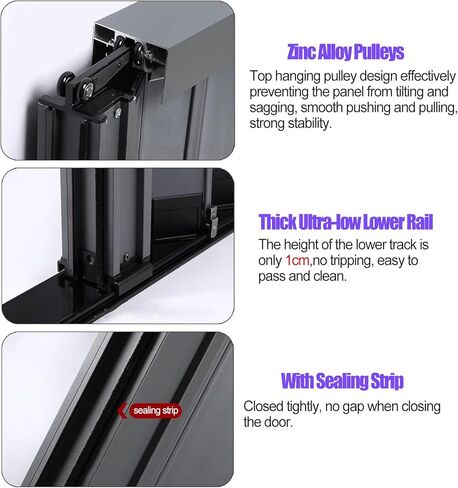 أبواب الأكورديون شديدة التحمل - مقسم غرفة قابل للطي من الألومنيوم باللون الأبيض والرمادي لعام 1960، باب منزلق مقاوم للماء، حجم مخصص (رمادي، 69 × 196 سم / 27.2 × 77.2 بوصة) للاستخدام المنزلي والتجاري in Kuwait