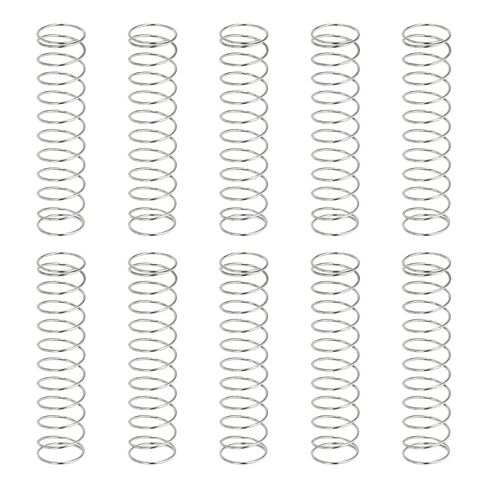 uxcell 10Pcs Compression Springs, 0.6mm Wire Diameter x 9mm OD x 40mm Length 304 Stainless Steel Extension Spring Ballpoint Pen Pressure Springs for Shop Home Repairs, Silver in Saudi Arabia