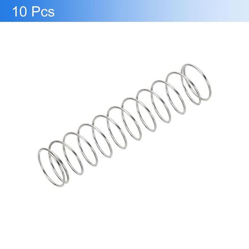 uxcell 10Pcs Compression Springs, 0.6mm Wire Diameter x 9mm OD x 40mm Length 304 Stainless Steel Extension Spring Ballpoint Pen Pressure Springs for Shop Home Repairs, Silver in Saudi Arabia