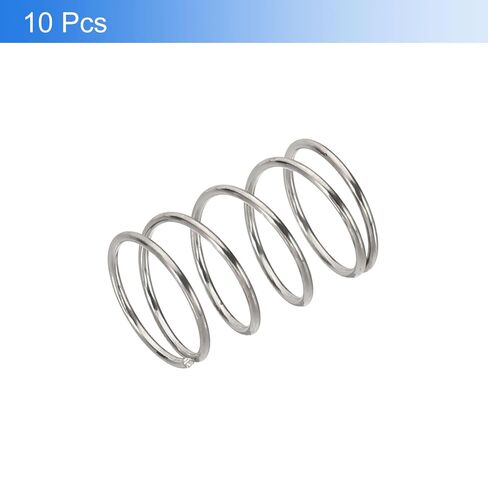 uxcell 10Pcs Compression Springs, 0.5mm Wire Diameter x 7mm OD x 10mm Length 304 Stainless Steel Extension Spring Ballpoint Pen Pressure Springs for Shop Home Repairs, Silver in Saudi Arabia