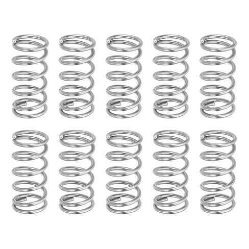 uxcell 10Pcs Compression Springs, 0.9mm Wire Diameter x 8mm OD x 20mm Length 304 Stainless Steel Extension Spring Ballpoint Pen Pressure Springs for Shop Home Repairs, Silver in Saudi Arabia