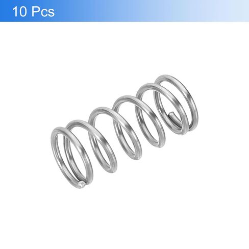 uxcell 10Pcs Compression Springs, 0.9mm Wire Diameter x 8mm OD x 20mm Length 304 Stainless Steel Extension Spring Ballpoint Pen Pressure Springs for Shop Home Repairs, Silver in Saudi Arabia