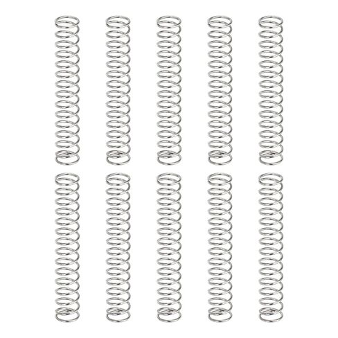 uxcell 10Pcs Compression Springs, 0.8mm Wire Diameter x 9mm OD x 50mm Length 304 Stainless Steel Extension Spring Ballpoint Pen Pressure Springs for Shop Home Repairs, Silver in Saudi Arabia