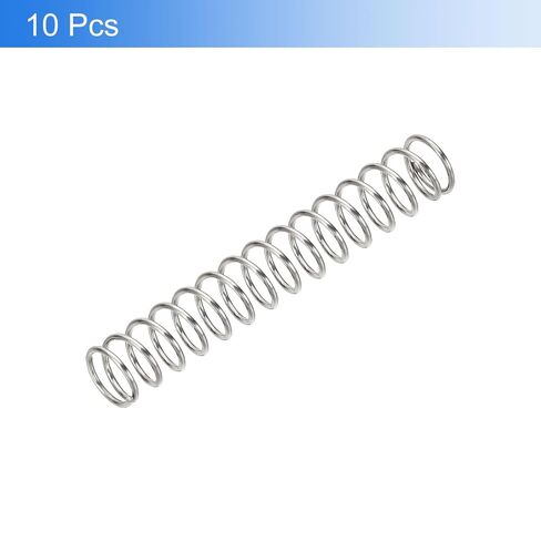 uxcell 10Pcs Compression Springs, 0.8mm Wire Diameter x 9mm OD x 50mm Length 304 Stainless Steel Extension Spring Ballpoint Pen Pressure Springs for Shop Home Repairs, Silver in Saudi Arabia