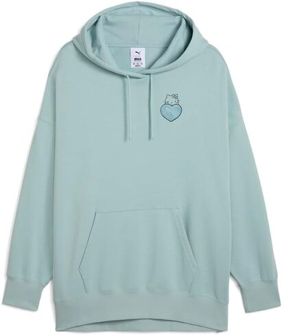 سترة بغطاء رأس كبيرة الحجم للسيدات من PUMA X Hello Kitty ملابس خارجية غير رسمية - أخضر in Saudi Arabia