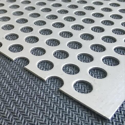 Heavy-Duty Stainless Steel Perforated Sheet 0.8mm Thick - Metal Plate for Door Observation Cage Fencing (5mm Mesh, 40x40cm) - Durable Industrial Solution in Saudi Arabia