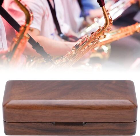 Solid Wood Mouthpiece Case Box Portable Storage for Sax Musical Instrument Accessories (black walnut) in Saudi Arabia