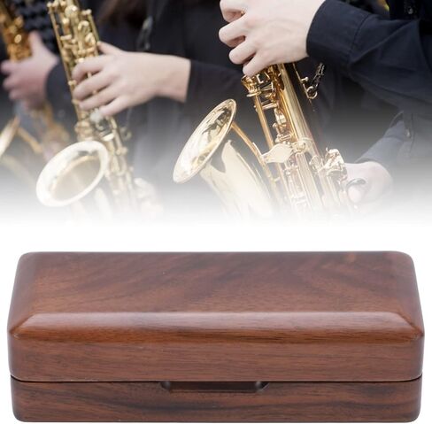 Solid Wood Mouthpiece Case Box Portable Storage for Sax Musical Instrument Accessories (black walnut) in Saudi Arabia
