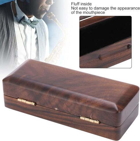 Solid Wood Mouthpiece Case Box Portable Storage for Sax Musical Instrument Accessories (black walnut) in Saudi Arabia
