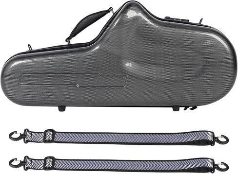 Tissting Eb Alto Saxophone Box, Alto Saxophone Case, Fiber Reinforced Plastic Hard Carrying Case with Lock Detachable Shoulder Strap Black Plaid Pattern in Saudi Arabia