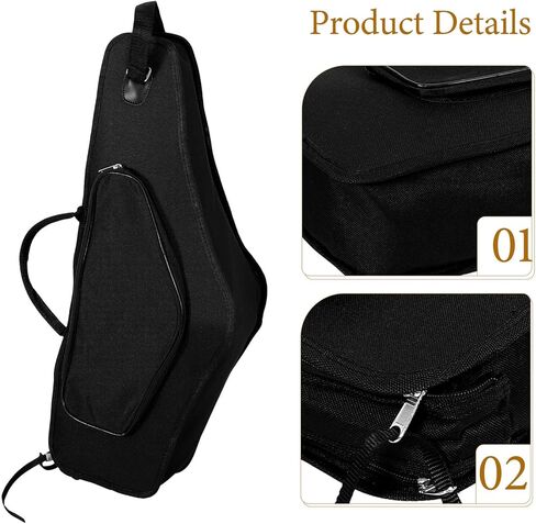 SAFIGLE Portable Alto Saxophone Case with Shockproof Thickened Double Shoulder Straps and Handle Capacity Storage Bag for Adults in Saudi Arabia