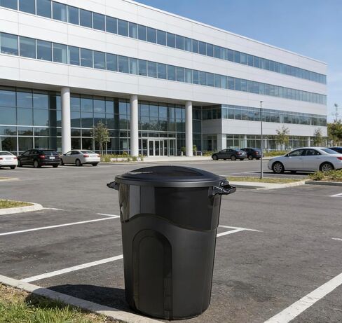 32 Gallon Garbage Can, Included Lid, Indoor/Outdoor, Black in Saudi Arabia