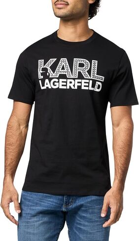 KARL LAGERFELD Men's Crewneck Short Sleeve Graphic Design Relaxed Fit T-Shirt in Saudi Arabia