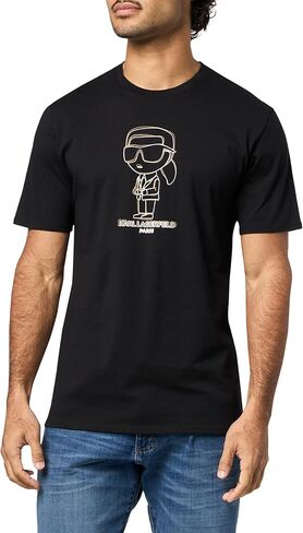 KARL LAGERFELD Men's Crewneck Short Sleeve Graphic Design Relaxed Fit T-Shirt in Saudi Arabia