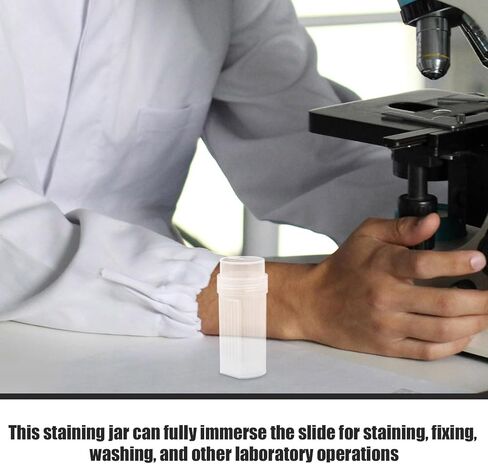 FOMIYES 6pcs High Transparency Plastic Slide Staining Jar with 5-compartment Slide Staining Rack for Laboratory Sample Processing, Sturdy Coplin Canisters Suitable for Professional Medical in Saudi Arabia