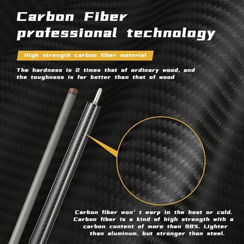 عصا جديلة من ألياف الكربون لحمام السباحة، 42 بوصة من عصي طاولة البلياردو، طرف 13.5 مم من ألياف الكربون، وزن عصا 16 أونصة in Kuwait
