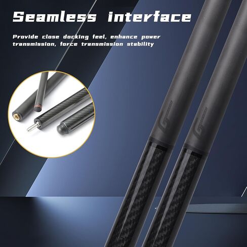 عصا جديلة من ألياف الكربون لحمام السباحة، 42 بوصة من عصي طاولة البلياردو، طرف 13.5 مم من ألياف الكربون، وزن عصا 16 أونصة in Kuwait