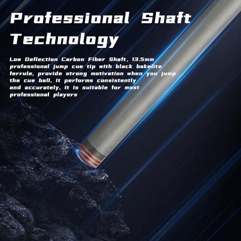 عصا جديلة من ألياف الكربون لحمام السباحة، 42 بوصة من عصي طاولة البلياردو، طرف 13.5 مم من ألياف الكربون، وزن عصا 16 أونصة in Kuwait