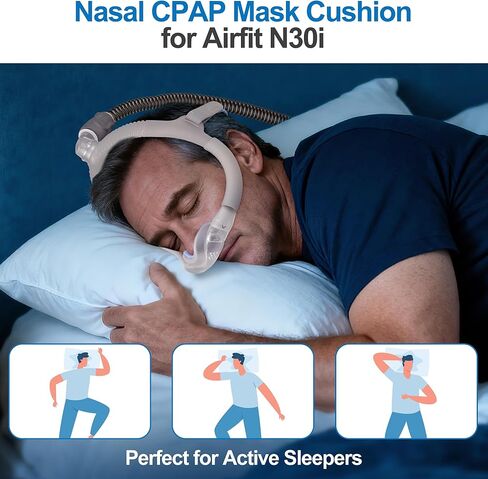 Cushion for Airfit N30i - IBEET Nasal CPAP Mask Cushion Replacement for N30i Nasal Cushion - Stay Put for Leak-Proof Seal, Medium (Blue) in Kuwait
