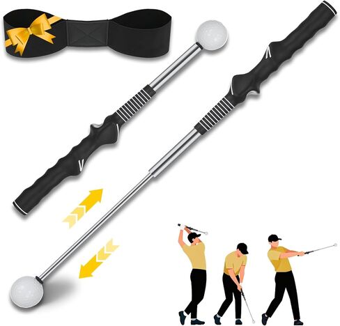 OCES Retractable Golf Swing Trainer Pro-Level, Portable Golf Training Aid with Click Stick for Right & Left-Handed Golf Grip Trainer – Ideal for Beginners Practice & Pre-Round Warm-Up in Kuwait