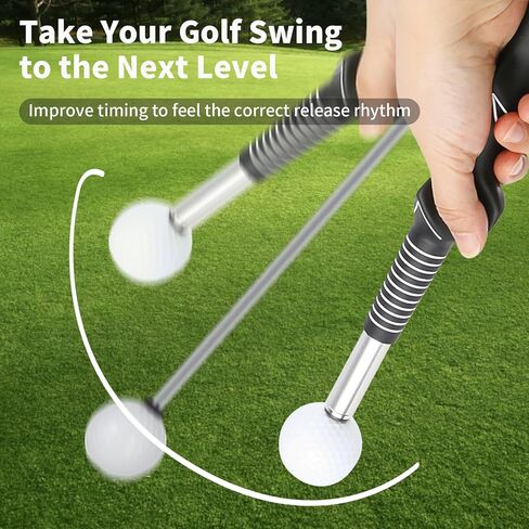OCES Retractable Golf Swing Trainer Pro-Level, Portable Golf Training Aid with Click Stick for Right & Left-Handed Golf Grip Trainer – Ideal for Beginners Practice & Pre-Round Warm-Up in Kuwait