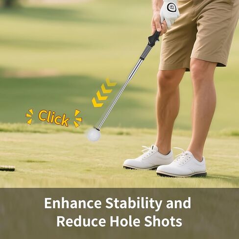 OCES Retractable Golf Swing Trainer Pro-Level, Portable Golf Training Aid with Click Stick for Right & Left-Handed Golf Grip Trainer – Ideal for Beginners Practice & Pre-Round Warm-Up in Kuwait