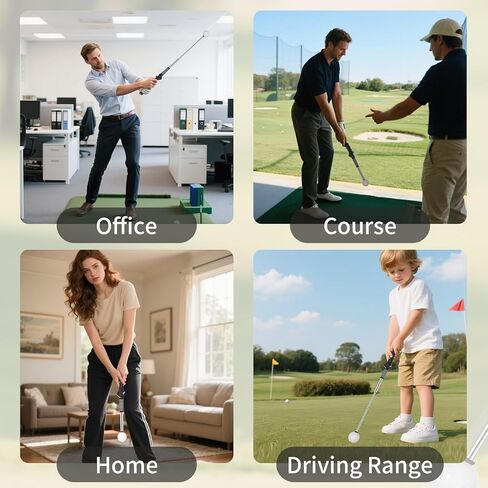 OCES Retractable Golf Swing Trainer Pro-Level, Portable Golf Training Aid with Click Stick for Right & Left-Handed Golf Grip Trainer – Ideal for Beginners Practice & Pre-Round Warm-Up in Kuwait