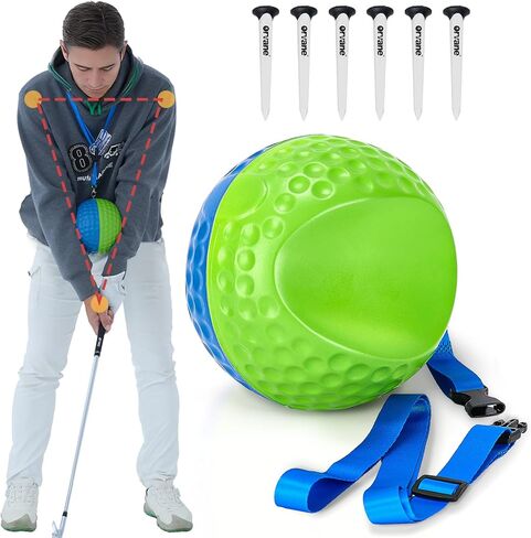 Golf Training Aid Ball – Forearm Connection Swing Trainer for Consistent, Precise Swings | Fix Slicing, Scooping & Chicken-Wing, Soft Memory Foam，Adjustable Lanyard in Saudi Arabia