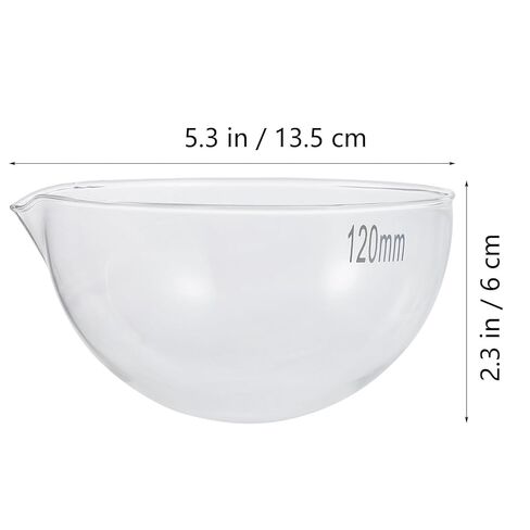 Luxshiny Glass Evaporating Dish with Spout, 120mm Round Bottom Evaporation Bowl Laboratory Container, Heat Resistant Borosilicate Glass Evaporating Basin for Scientific Use in Saudi Arabia