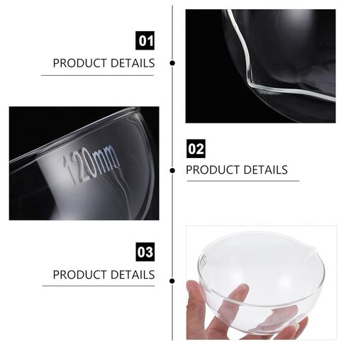 Luxshiny Glass Evaporating Dish with Spout, 120mm Round Bottom Evaporation Bowl Laboratory Container, Heat Resistant Borosilicate Glass Evaporating Basin for Scientific Use in Saudi Arabia