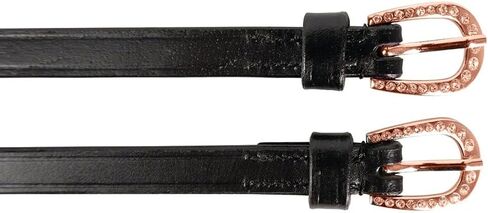 Hy Leather Diamante Spur Straps (Pack of 2) (One Size) (Black/Rose Gold) in Saudi Arabia