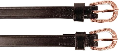Hy Leather Diamante Spur Straps (Pack of 2) (One Size) (Black/Rose Gold) in Saudi Arabia