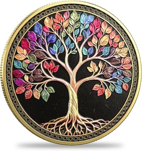 Tree of Life Challenge Coin – Pocket Token for Recovery & Renewal, Spiritual & Collectible Metal Coin – Inspirational Gift for Veterans, First Responders, and Collectors in Kuwait