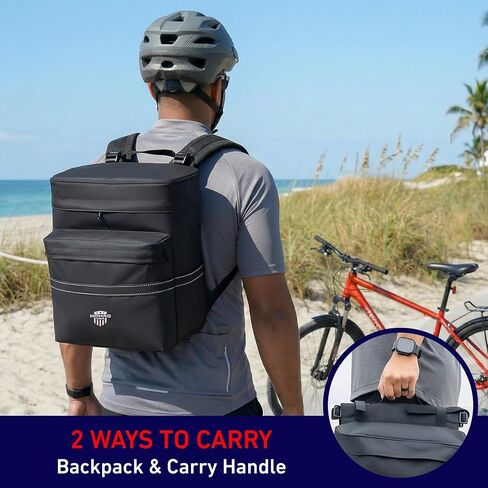 Nomad USA 34L Bicycle Saddlebags Pair XL 2-in-1 Bike Panniers Converts to Backpack Carry Bag Reflective Everyday Scooters Commuters Bike Rear Rack Bag w/Rain Cover for Students,City,Road,Mountains in Kuwait