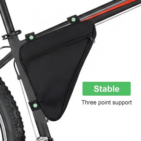 2 Pcs Bike Frame Bag, 7.87 x 10.63 Inch Triangle Design Lightweight Bicycle Bag for Road & Mountain Bikes, Waterproof Polyester Storage Pouch, Black in Saudi Arabia
